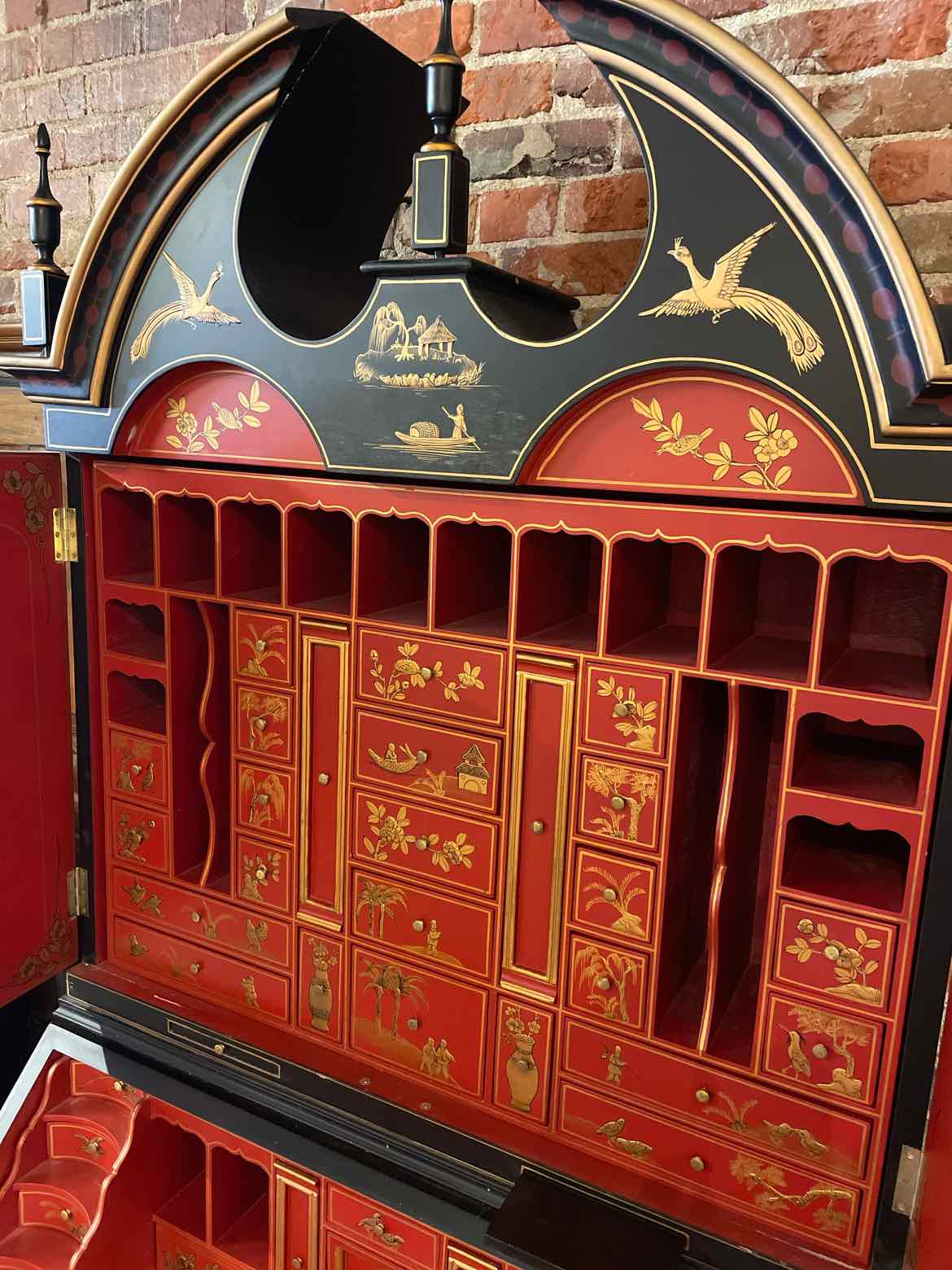 Chinese Lacquer Secretary Desk