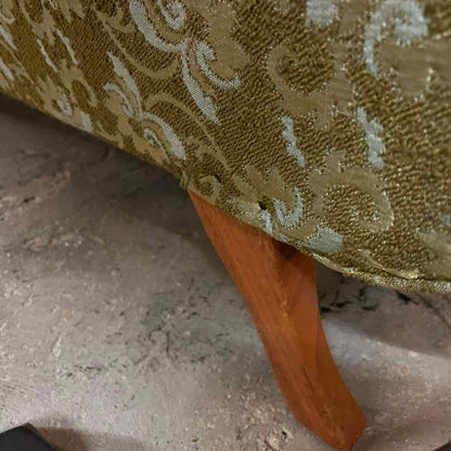 Green Floral Mid-Century Modern Gondola Sofa