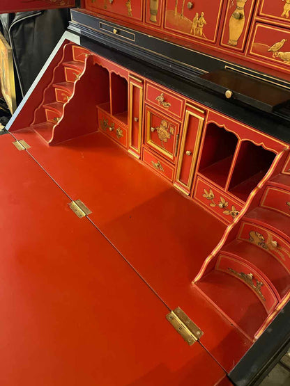 Chinese Lacquer Secretary Desk