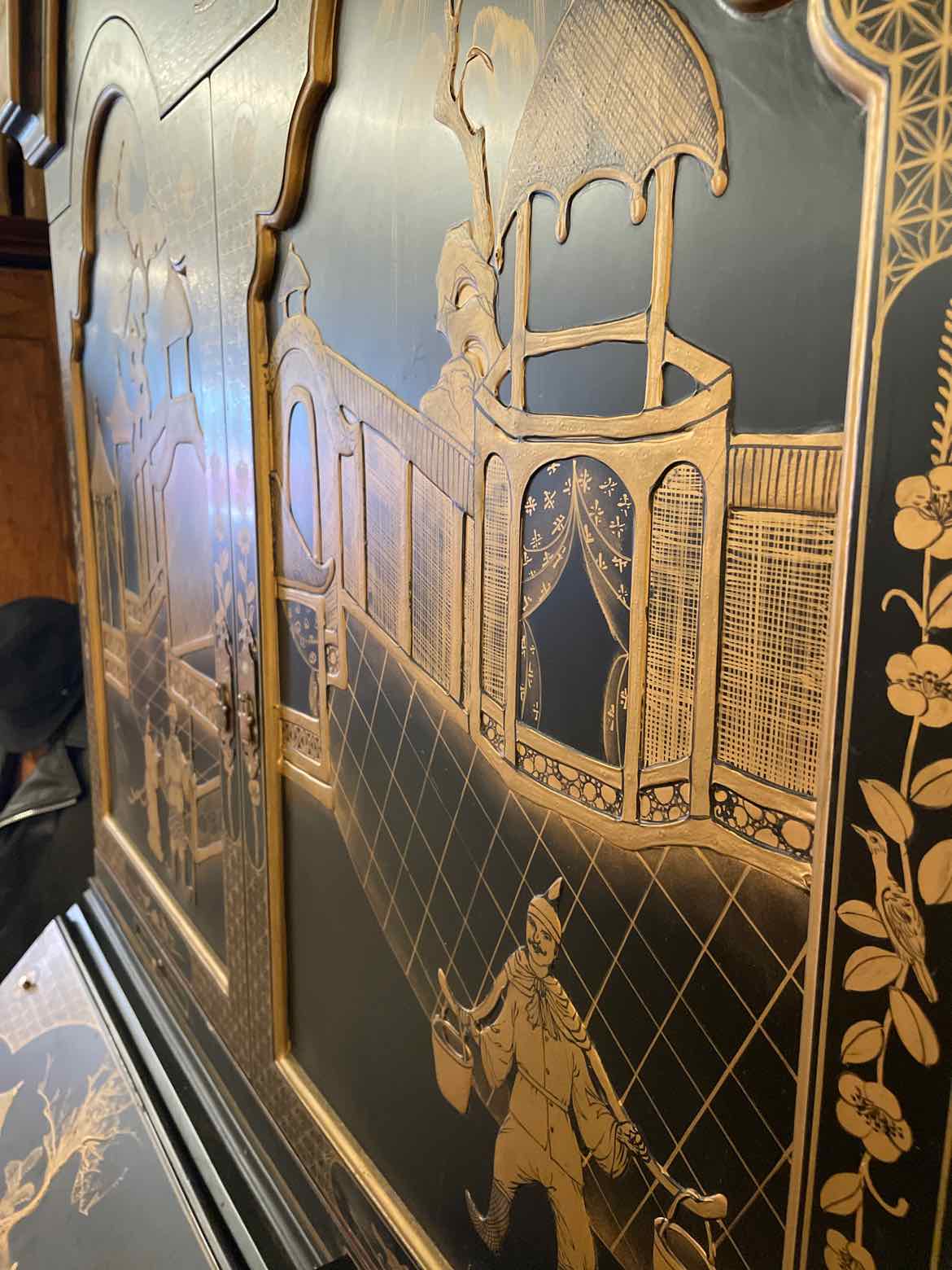 Chinese Lacquer Secretary Desk
