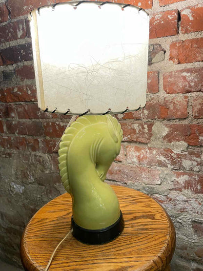 MCM Chartreuse Horse Table Lamp