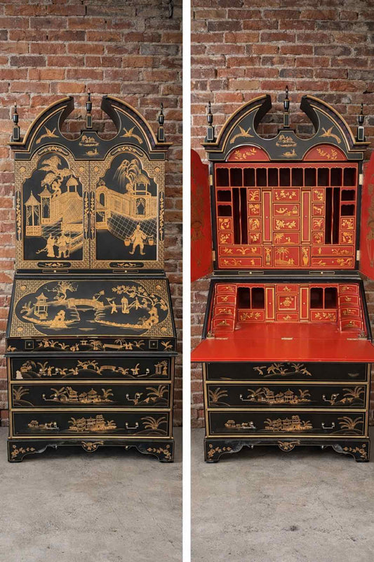 Chinese Lacquer Secretary Desk
