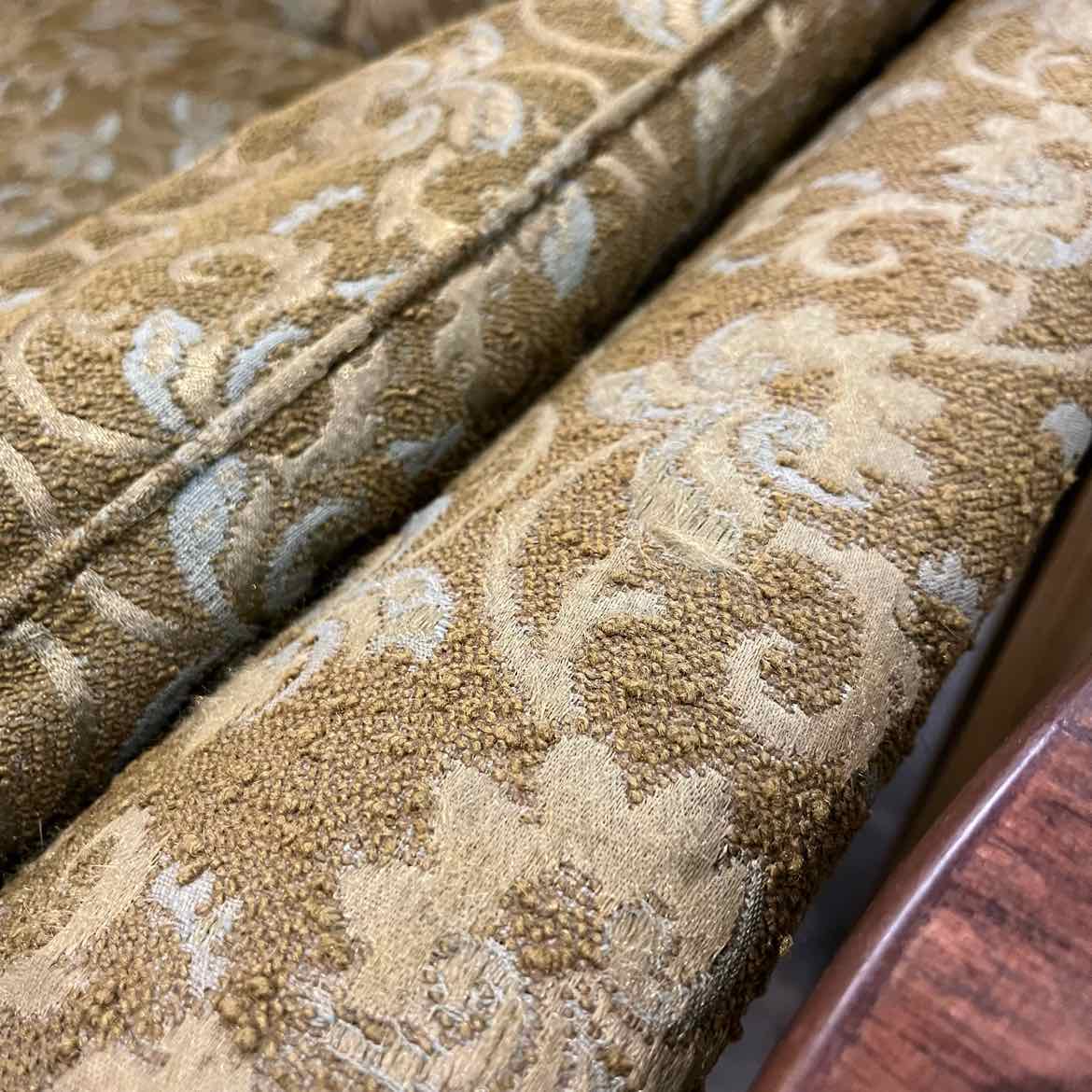 Green Floral Mid-Century Modern Gondola Sofa