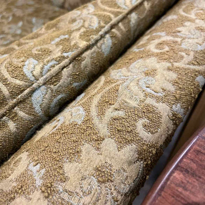 Green Floral Mid-Century Modern Gondola Sofa
