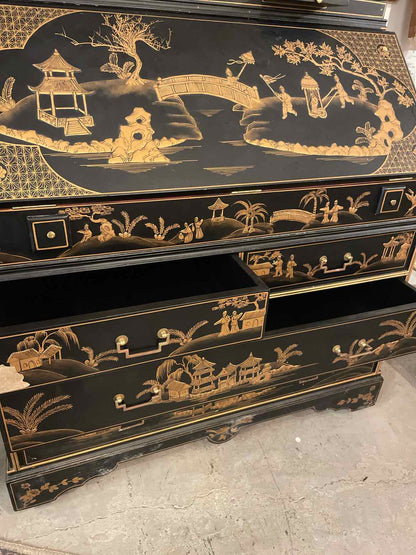 Chinese Lacquer Secretary Desk