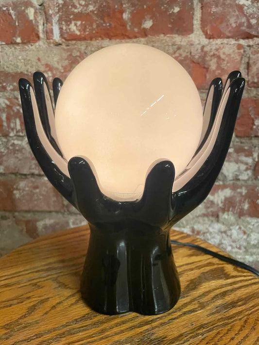 Ceramic Hands Globe Lamp